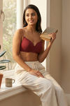Zivame Beautiful Basics Padded Non Wired 3/4Th Coverage Backless Bra - Sundried Tomato — thumbnail 5